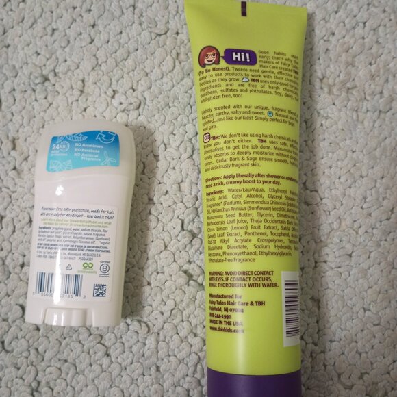 NEW Lot of 2 tween deodorant and lotion - Tom's of Maine, TBH - Picture 2 of 3